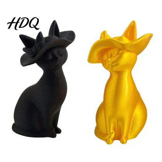 Durable Cat Decoration 3D Printed Figurine Minimalist Modern Elegant Sculpture Retro Style