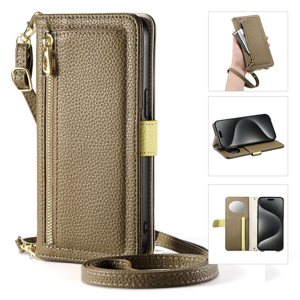 Leather Phone Case for iPhone 12 - 16 Series with Coin Pocket, Card Slot, Mirror & Stand – Multiple Colors