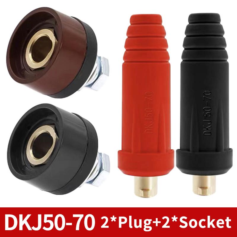 4 Stück DKJ10-25 35-50 50-70 Schweißmaschine Schnellkupplung Buchse Stecker Kabelklemme Panelbuchse Set Schnellkupplung