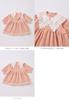 Baby Lace Long Commemorative 70 Pink [Mokumofu] Clothes, Collar, Romper, Girls, Sleeve, Formal, Photoshoot, Velor,