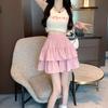 2025 Spring/Summer Women's High Waist Sweet Puff Double Layer Lace Skirt