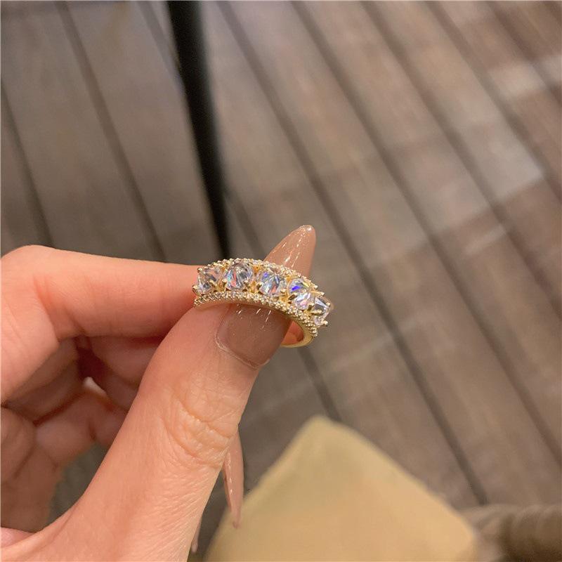 Luxury Zirconia Sparkling Bowknot Adjustable Ring - Trendy and Stylish Index Finger Accessory