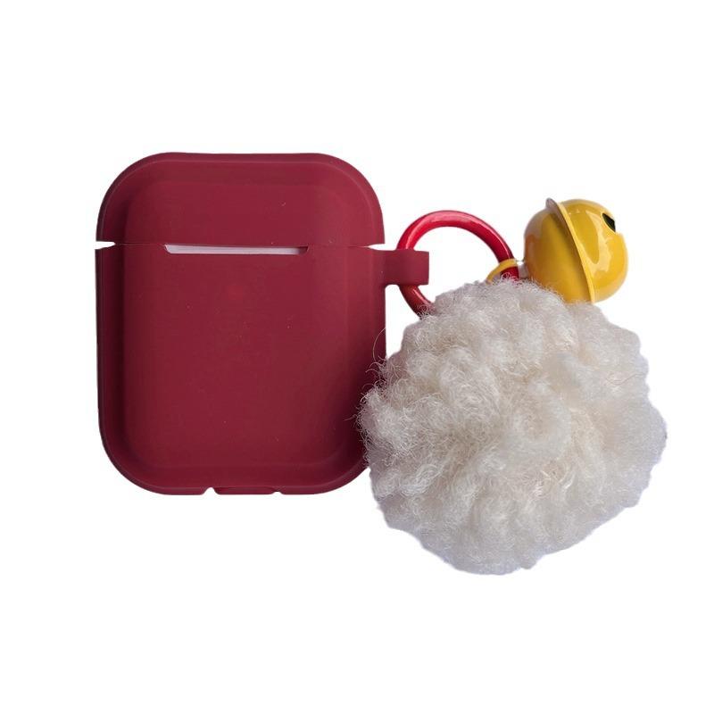 Ins Simple Solid Color Hairball Suitable for AirPods 1 Generation Protective Case Second Generation 1 Generation Pro1 Apple Bluetooth Headset Case