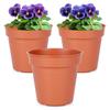 3x Doniczka Ogrodowa Plastikowa Brązowa Na Rośliny Kwiatki Zioła 13x12 Cm