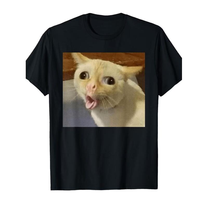 Cat Gagging Meme Funny Kitty Coughing Cat Top Iconic Meme Men Women T-Shirt