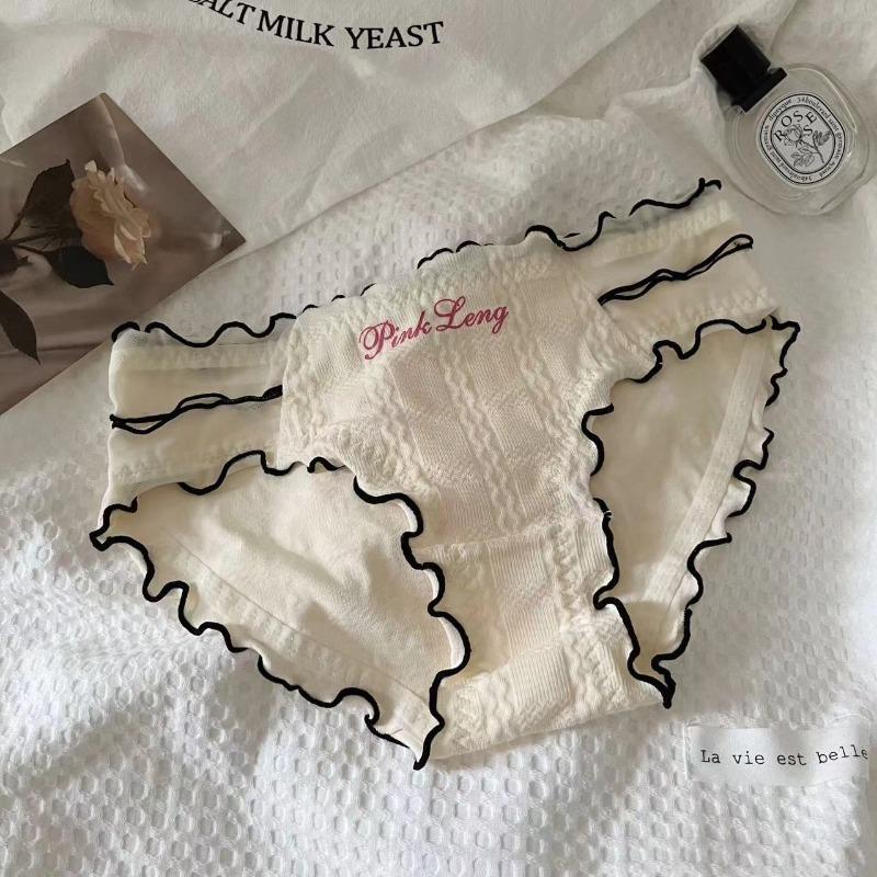 

Молочні бавовняні зручні трусики для жінок Сексуальні труси Гладкі дихаючі жіночі труси Еластична нижня білизна для жінок one size чорний