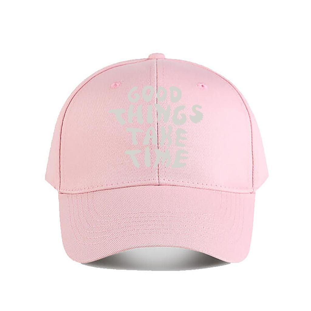 Good Things Take Time Text Baseball Cap Fashion Outdoor Sports Sunhat Unisex Snapback Cap WoUnisexs