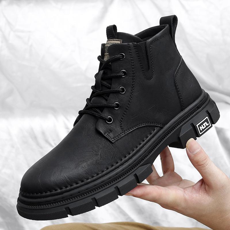 Fashion 2024 Classic Genuine Leather Ankle Boots for Men Luxury Brand All-match Mens Hiking Sneakers Handmade Male Low Top Casual Shoes