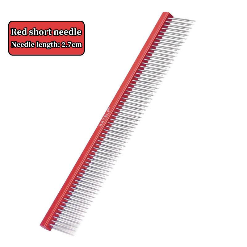 Dog Grooming 2 Row Comb Groomer Cat Stainless Steel Groomer Pets Combs Hairbrush Dog Grooming Combs Dog Hair Care Styling Comb 19cm
