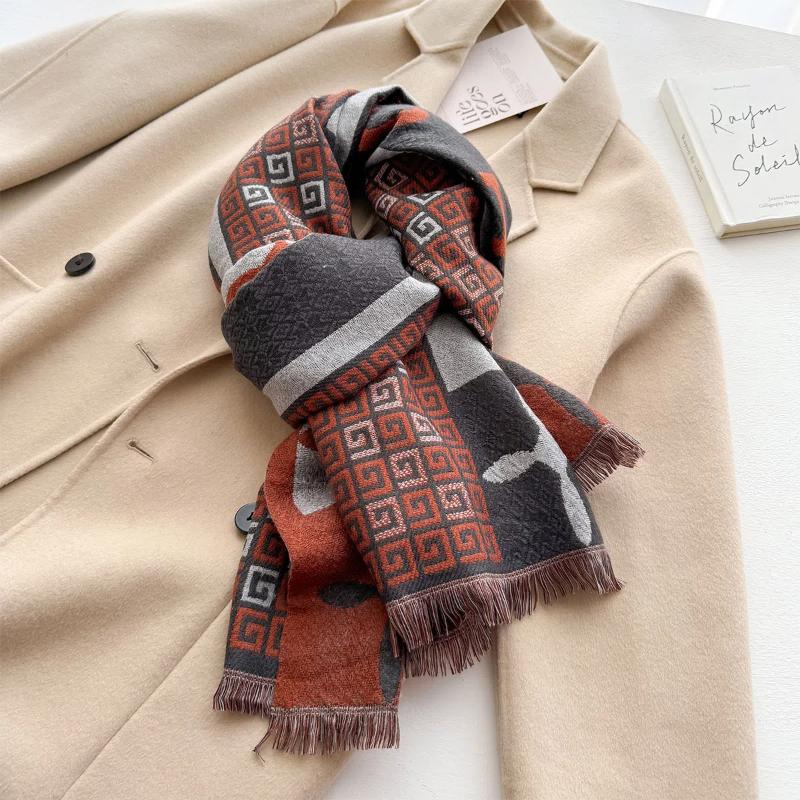 

2024 Новый осенне-зимний теплый шарф двойного назначения высокого класса для женщин 62x195cm