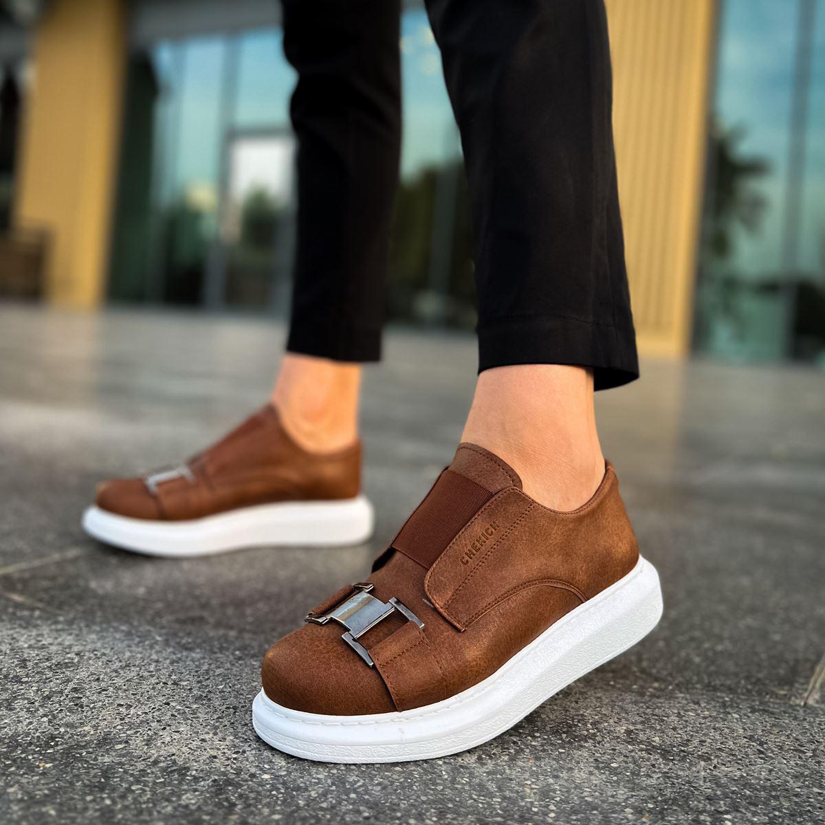 

CHEKICH, оригинальные брендовые повседневные мужские кроссовки коричневого и белого цвета CBT, высококачественная мужская обувь на шнуровке CH297