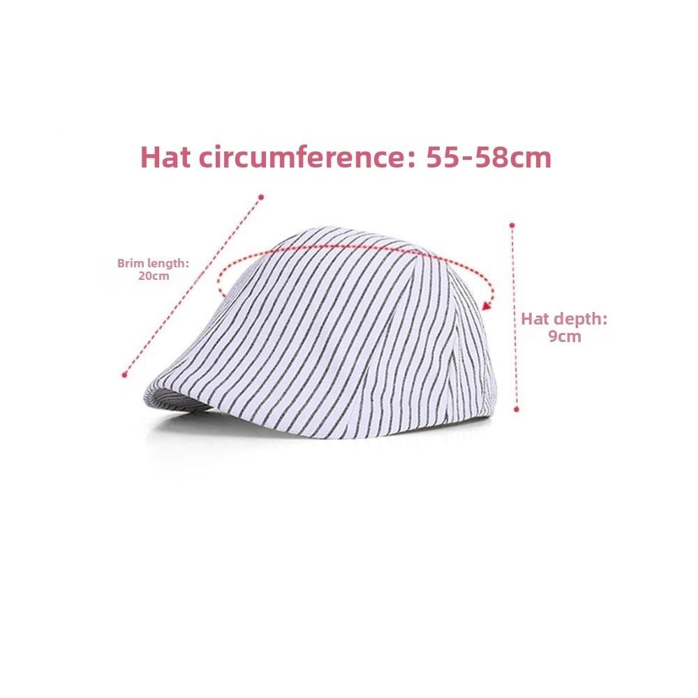 New Striped Beret Sunscreen Breathable Sun Hats Painter's Hat Summer