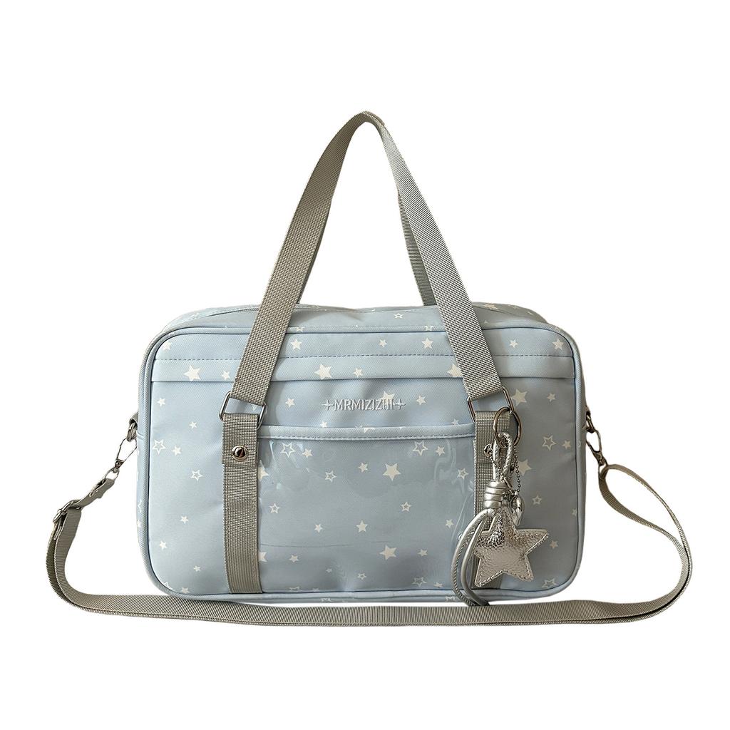 Kawaii Japanese Polka Dot Ita Bag Casual Crossbody Shoulder Bag Cute Anime Badge Display Handbag for Students Girls Daily Use