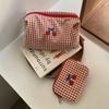 Multifunctional Plaid Makeup Bag Cloth Toiletry Bag Fashion Travel Storage Bag  Unisex