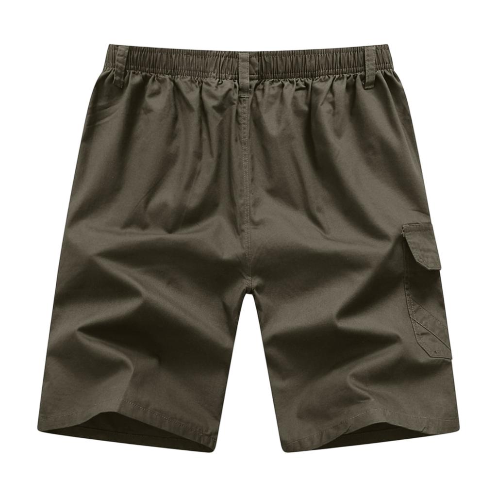 Men's Lightweight Summer Cargo Shorts Multi Pocket Casual Work Shorts Elastic Waist Outdoor Functional Short Pants for Men