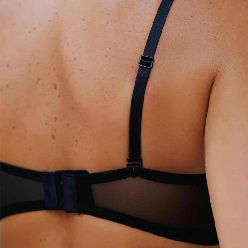 French Style Large Breasts Small Ultra-thin Cup Bra Set Sexy Beautiful Back Hollow Lace Push-up Underwear