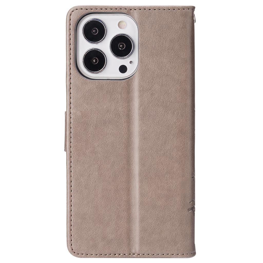 For iPhone 16 Pro Case Shockproof Butterfly Floral Leather Flip Phone Cover
