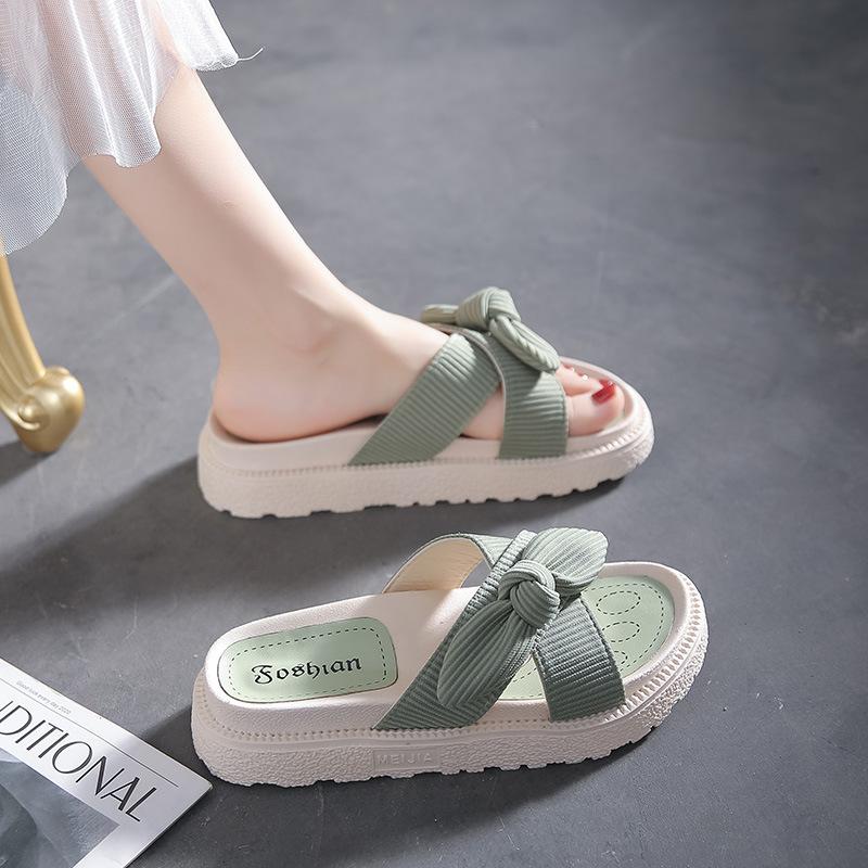 

Fashion and comfortable platform sandals slippers spring and summer new women s summer wear versatile one-word drag fairy style ins tide 35 зелёный
