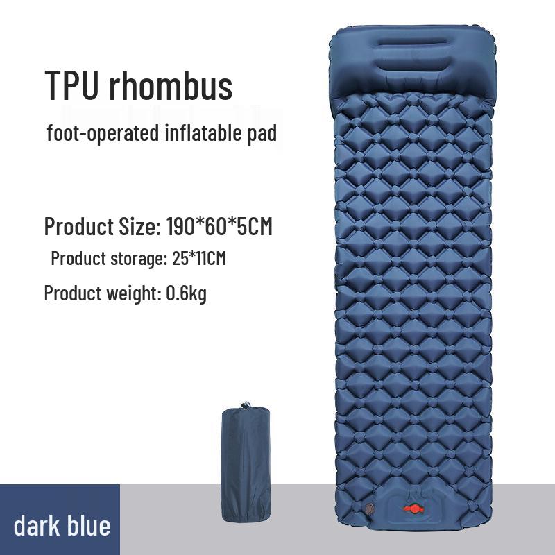 TPU Inflatable Foot-Pumped Camping Pad: Lightweight Outdoor Air Mattress, Moisture-Proof for Mountaineering and Naps