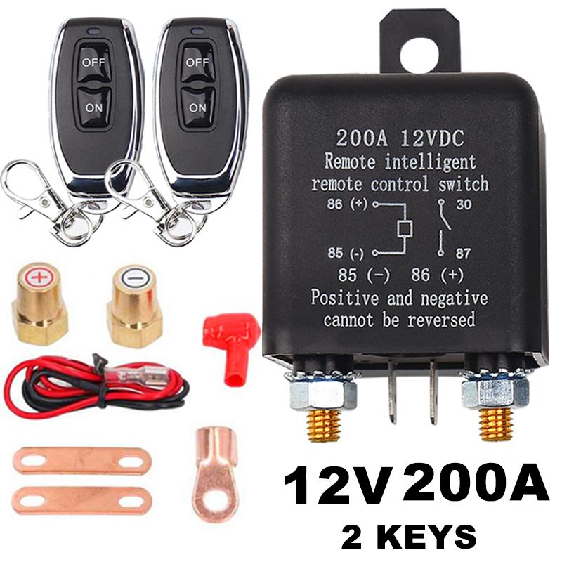 

Universal Car Battery Switch Relay 12V RC 200A Integrated Wireless Remote Control Disconnect Cut Off Isolator Master Switches