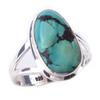 Natural Tibetan Turquoise Gemstone Handmade 925 Sterling Silver Ring Size 7 Q0C92