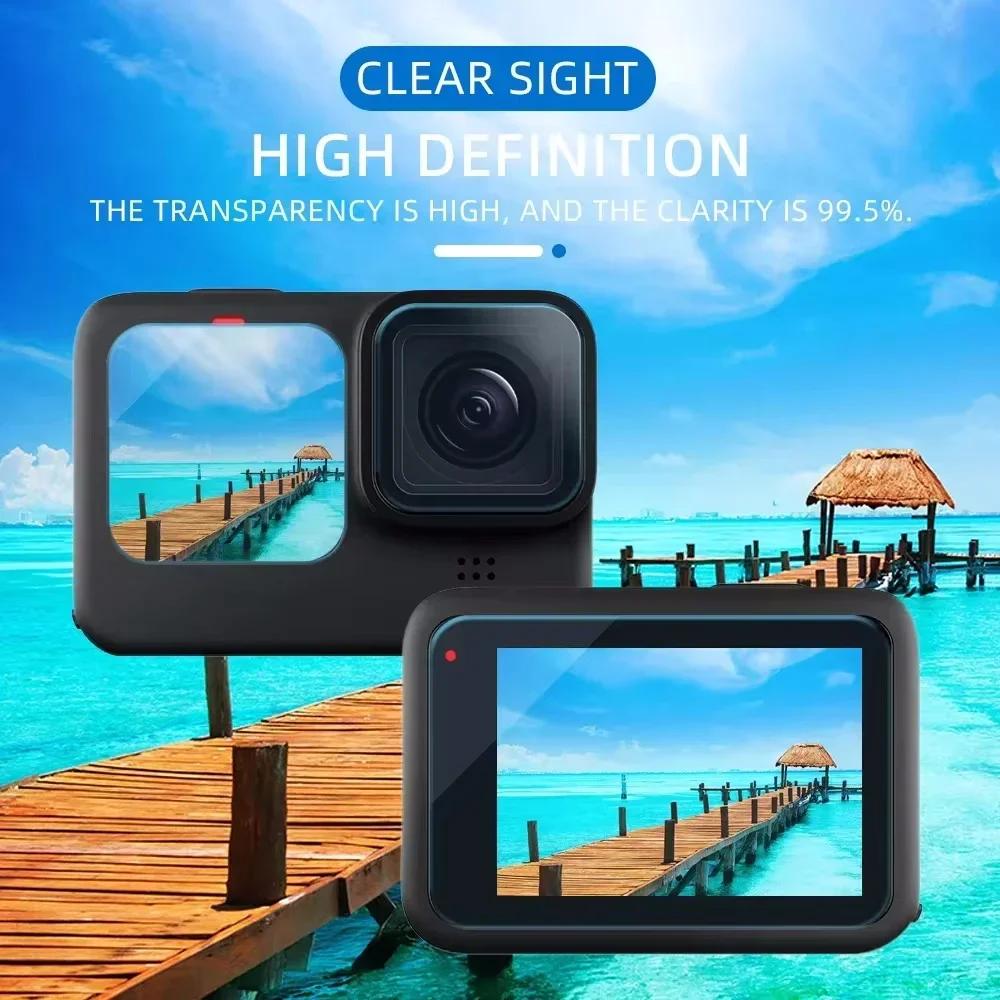 1-9 Stück HD Panzerglas Displayschutzfolie für GoPro Hero 13 12 11 10 9 Black Kameralinsen-Schutzfolie Vorderseite Rückseite Bildschirmglas