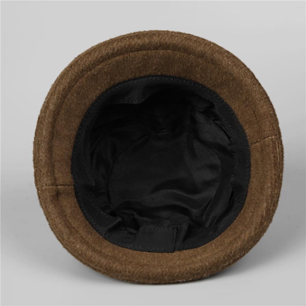 Woolen Elegant Bow Bucket Hat for Ladies and Mothers, Warm and Windproof for Autumn and Winter