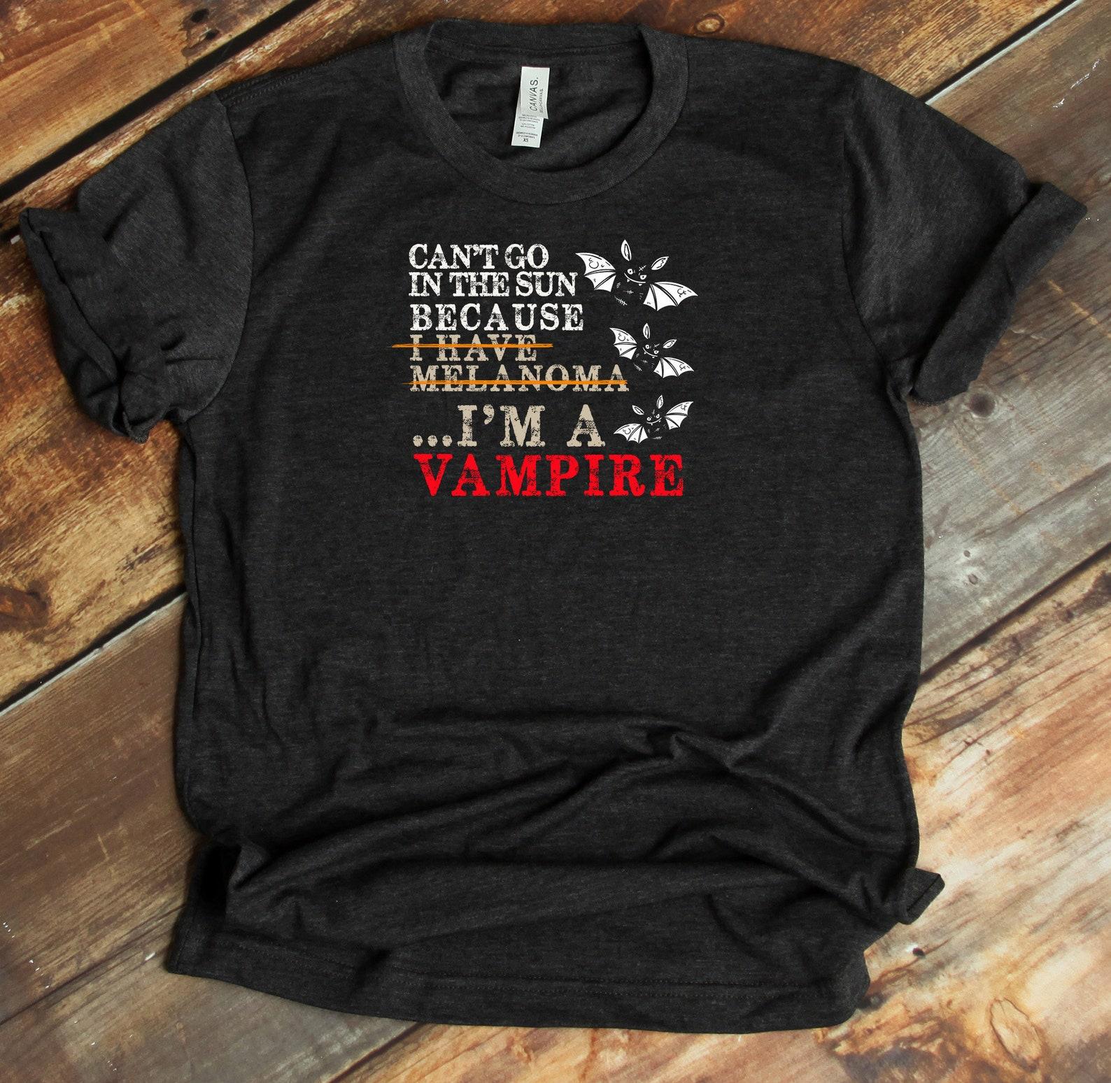 Melanoma Shirt, Funny Melanoma T-Shirt, Vampire Lover, Anti-Sun Tee, Tank-top, T-shirt XL