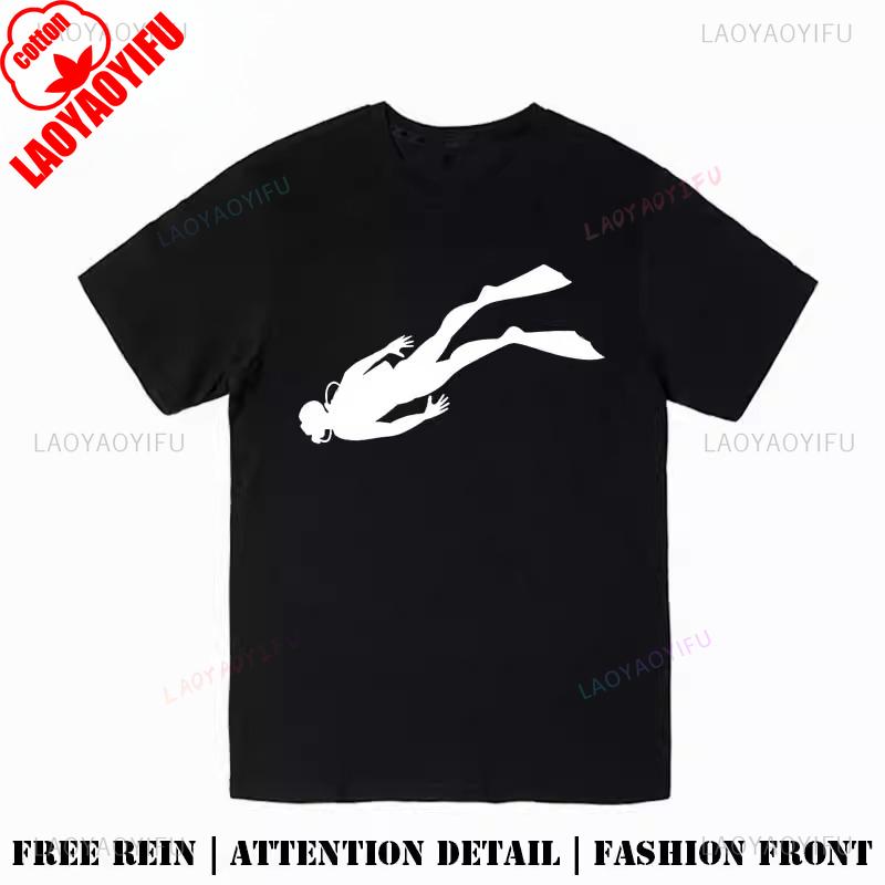 Diving Enthusiast Summer Cotton Creativity Graphic T Shirts Unisex Unisex Fashion Streetwear Tshirt Outdoors Breathable Camisetas