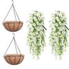 2/4Pcs UV-Resistant Artificial Flowers Morning Glory Eucalyptus Hanging Flower Plants Wedding Home Outdoor Garden Decoration