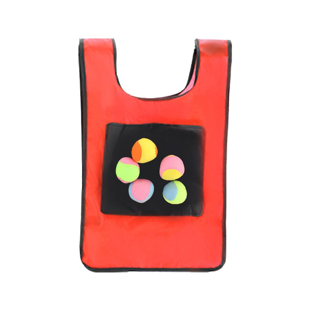 

Детский липкий жилет из трикотажного джерси, игровой реквизит для спортивных игр на открытом воздухе, жилет с липкими игрушками для метания мячей для детей, спортивная игрушка Red 5 balls