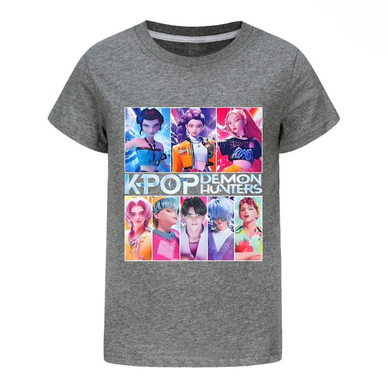 

Детские летние футболки с коротким рукавом и мультяшным принтом, удобные и универсальные 170cm темно серый