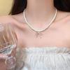 Bow Pearl Double-Layer Necklace 2024 Hot Clavicle Chain High-End Light Luxury Niche Necklace Accessory for Women