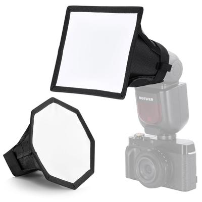 NEEWER Νέα Έκδοση Διάχυτης Φλας 2 Τεμάχια για Speedlite Softbox Αναδιπλούμενο Z2 Z1 V1 Κεφαλή Φλας Στρογγυλή Συμβατό με Godox Flash NS5P (Οκτάγωνο 15cm, 15x12.5cm