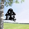 Bezaubernde Pilzelfe Metall Wandkunst - Eisen Silhouette Gartenstecker für Outdoor Heimdeko, Hof, Terrasse und Garten