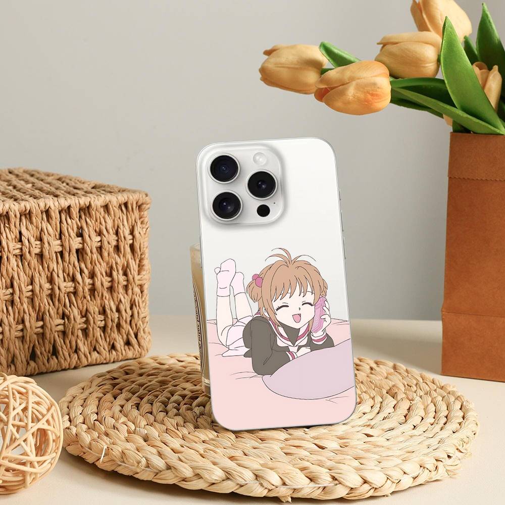 Cute C-Cardcaptor Sakura-S Phone Case For IPhone 17 16 15 12 11 Pro Max 14 Plus 13 Mini Clear Cover Soft Funda