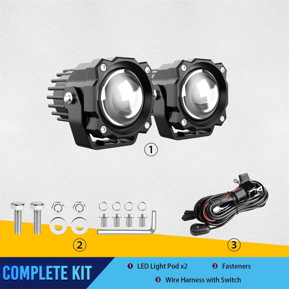 2PCS 72w LED Light Pods Offroad Driving Fog Lamp Flood Beam For ATV UTV Truck
