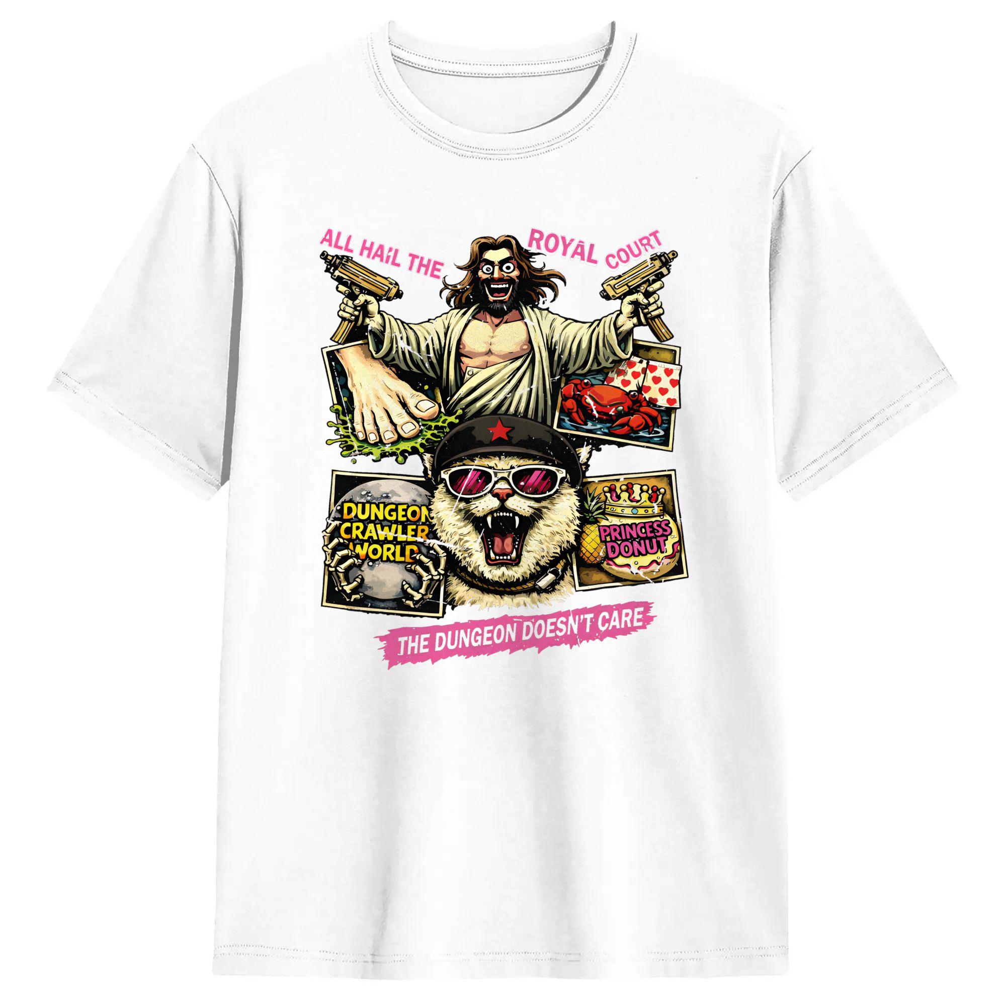 Men s T-Shirt Dungeon Crawler Carl royal court Princess Donut DCC Cotton Tees Short Sleeve T Shirt Round Collar Tops Plus Size S разноцветный