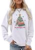 Christmas Letter Fun Print Casual Round Neck Hoodie