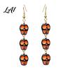 Dark Style Accessories 1 Pair Acrylic Halloween Earrings for Women Triple Skulls Drop Dangle Cosplay Party Jewelry Earrings Gothic Gifts Holiday