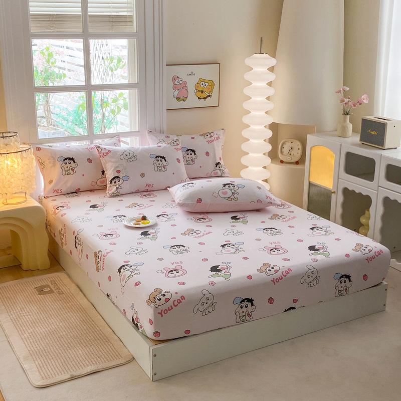 2026 Cartoon Fitted Bed Sheet - Four Seasons, Non-slip Dormitory Mattress Cover