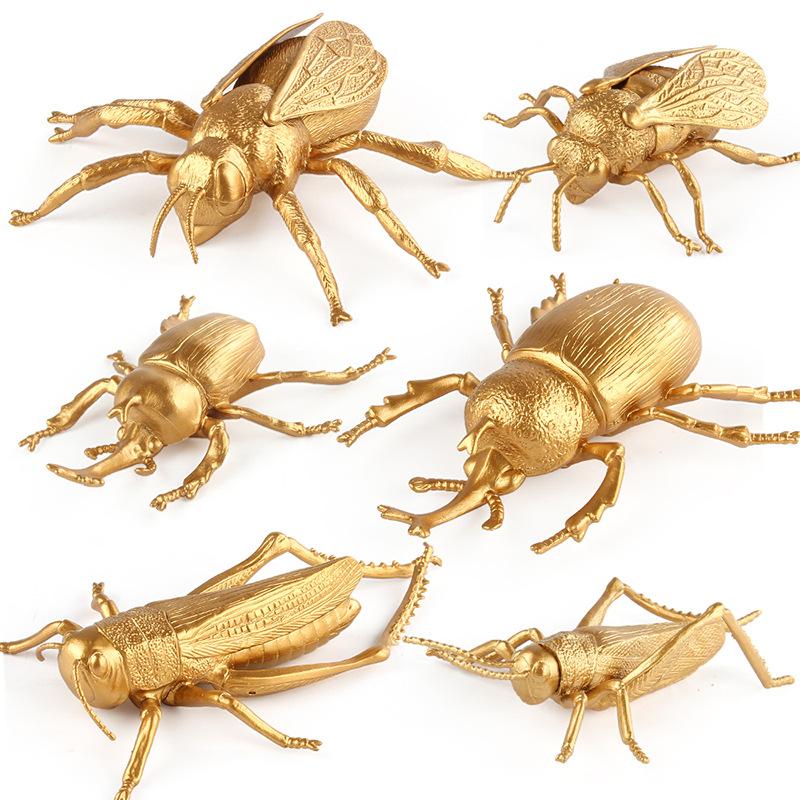 Simulated Insect Animal Model Gold Edition Mini Monarch Fairy Scorpion Bee Insect Set Toy