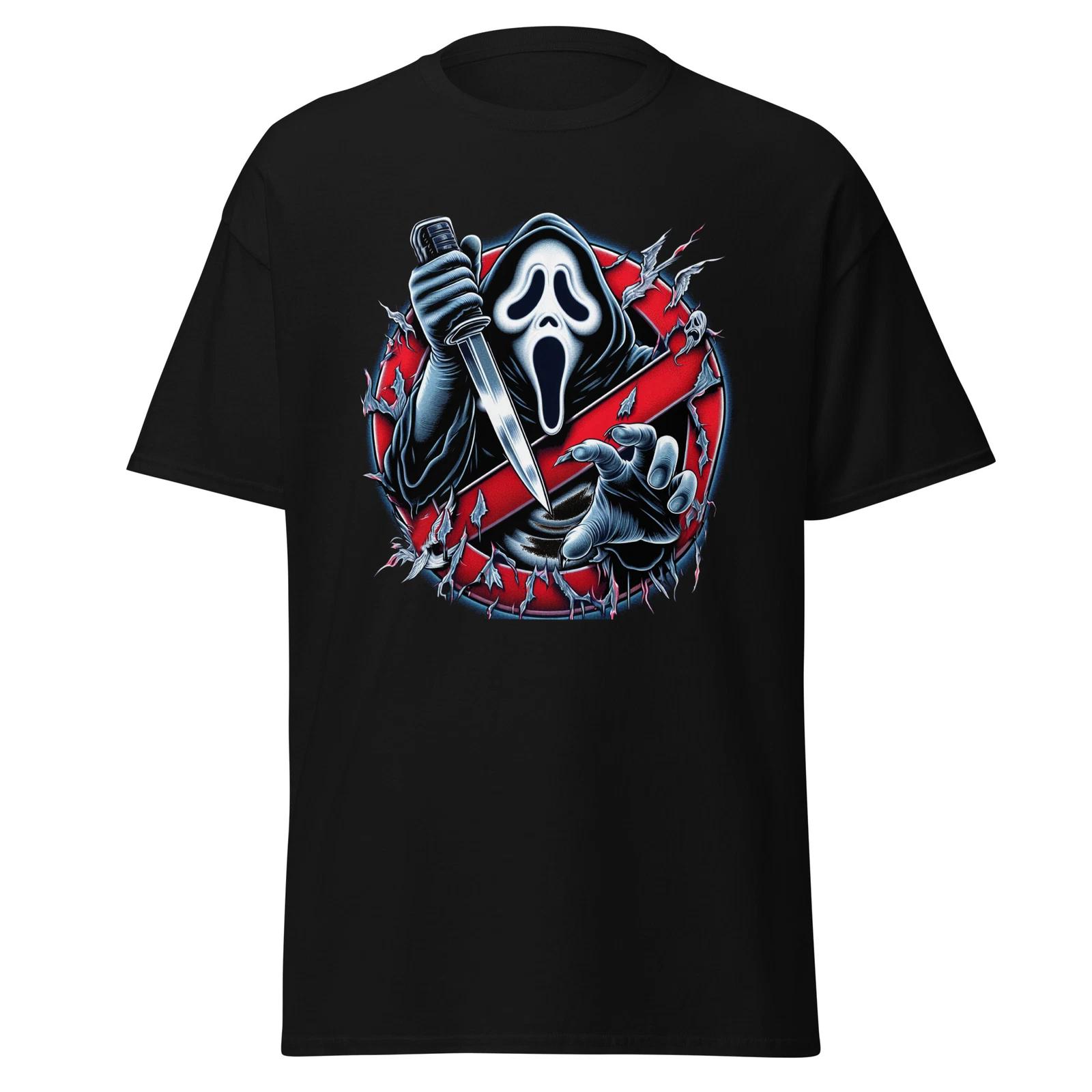 Men s and Women s T-shirts Ghostface Ghostbusters Mashup T-Shirt - When Horror Meets Humor S