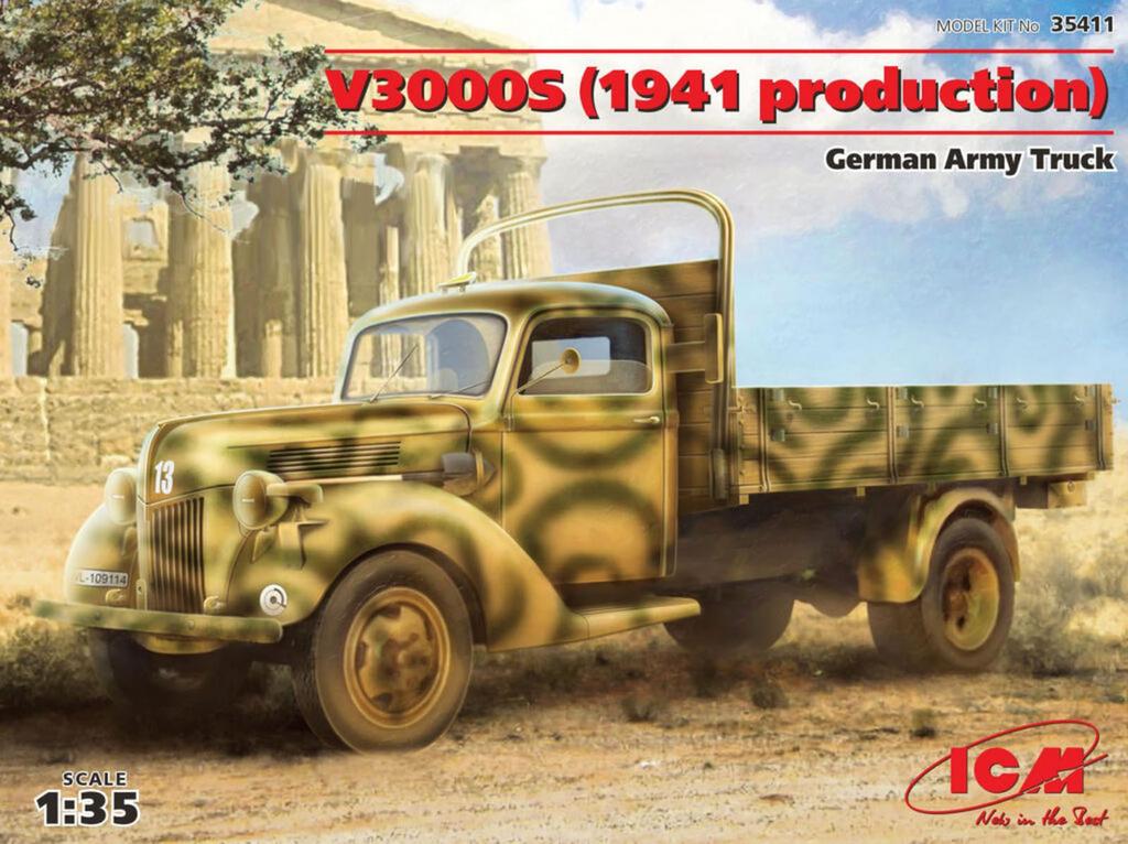 ICM 1/35 German Ford V3000S Cargo Truck 1941 Plastic Model Kit 35411 (Military Vehicle)
