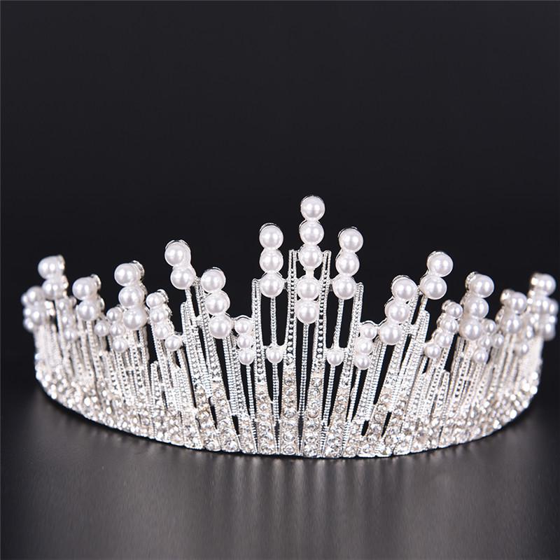 Pearl Crystal Tiara Rhinestone Hair Accessories Crown Wedding Bridal Headband