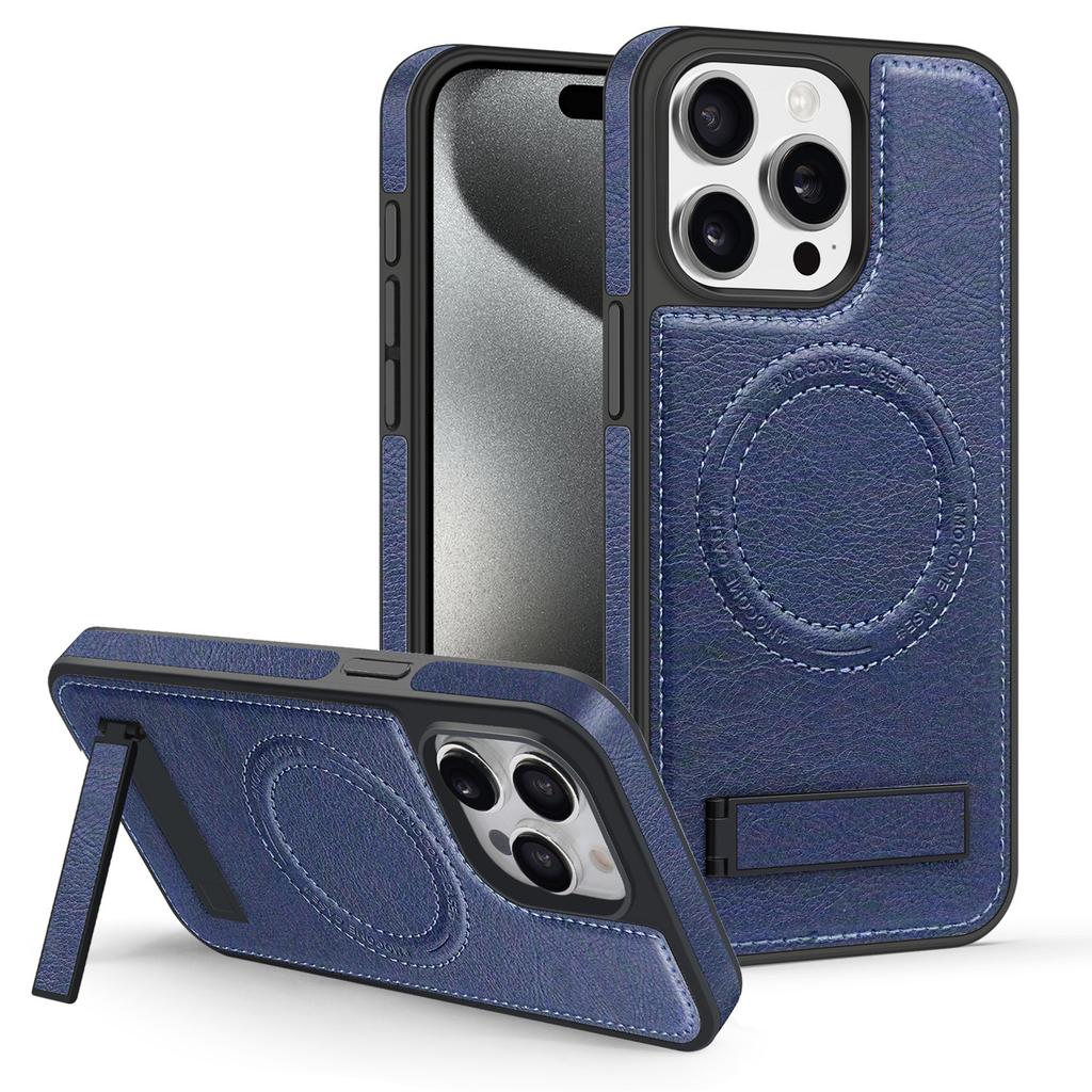 Leather Bracket for iPhone16 Mobile Phone Case Apple 17PROMAX Crystal Shield Magnetic Protective Case 14