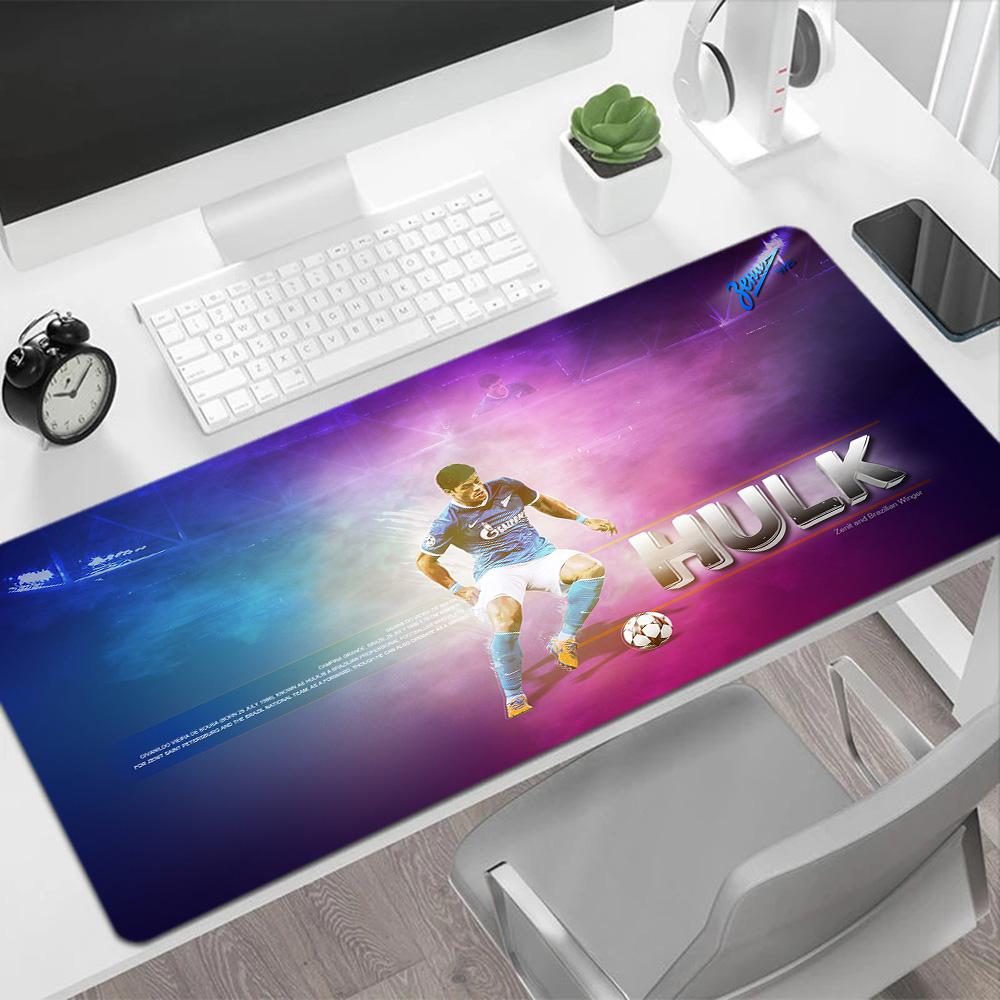Blue Energy Soccer Player Gaming Mouse Pad Gamer Mousepad Computer Desk Keyboard Mat Non-Slip Rubber Bottom Office Desk Accessory