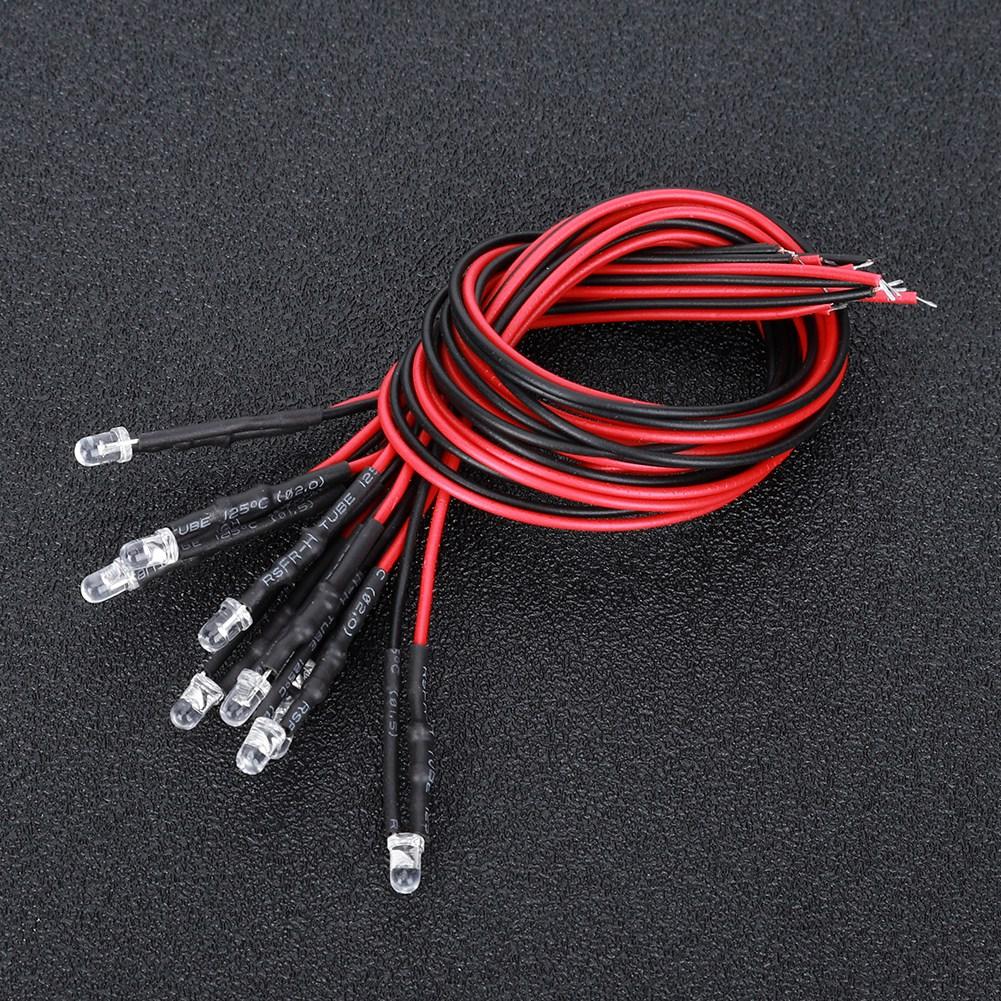 12V Vorverdrahtete Leuchtdiode Hervorhebende Runde Kopf LED-Perle 3mm Smaragdgrünes Licht