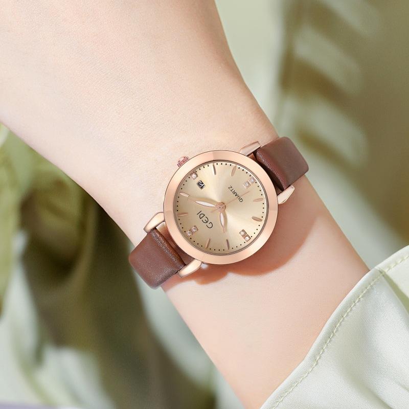Fashion Light Luxury Calendar Ladies Casual Belt Waterproof Quartz Watch