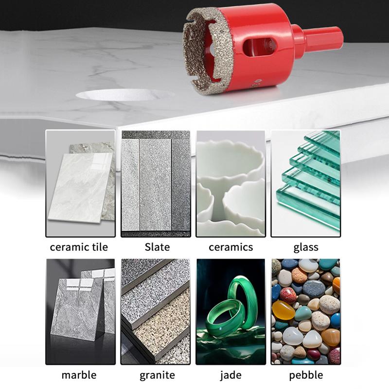 Diamond Set Auto Eject Spring Cooling Wax Hex Shank For Glass Stone Tile Ceramic Wet Dry Drilling Drill Bit 12Pc